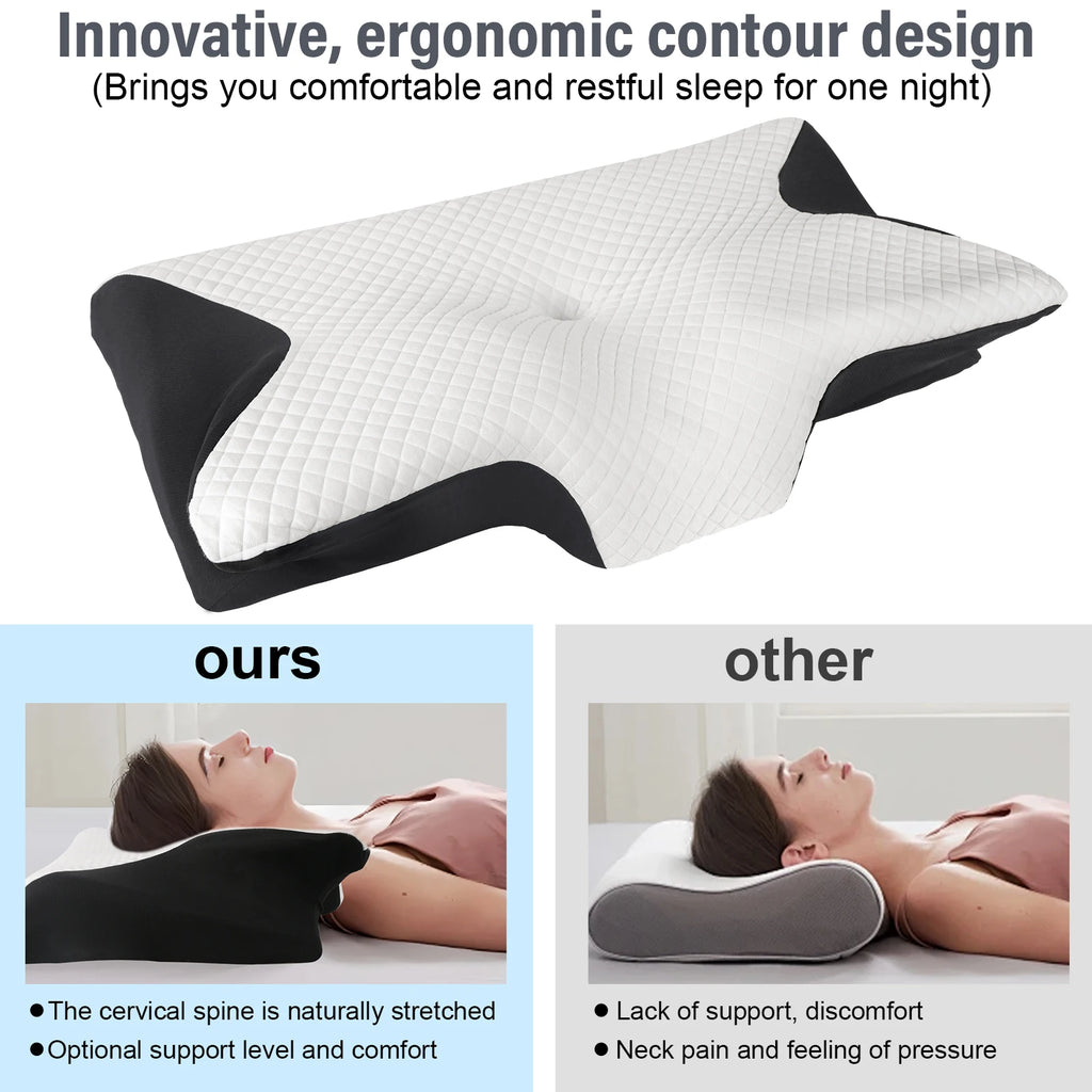 Cuscino Cervicale Ergonomico Memory Foam – Supporto Collo Anti Dolore, Sonno Profondo e Comfort Totale